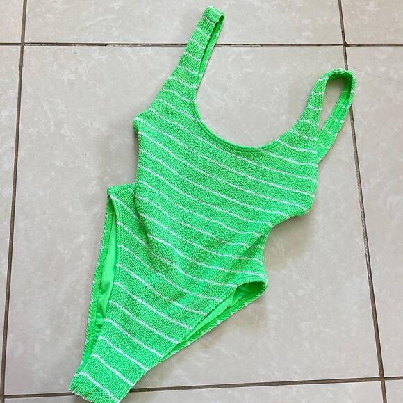 Billabong• Hightide Crinkle Summer High Neon Green One Piece Swimsuit